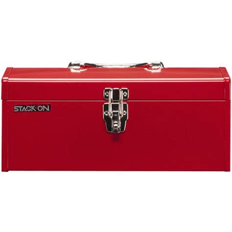 stack-on red metal tool box|big red tool box.